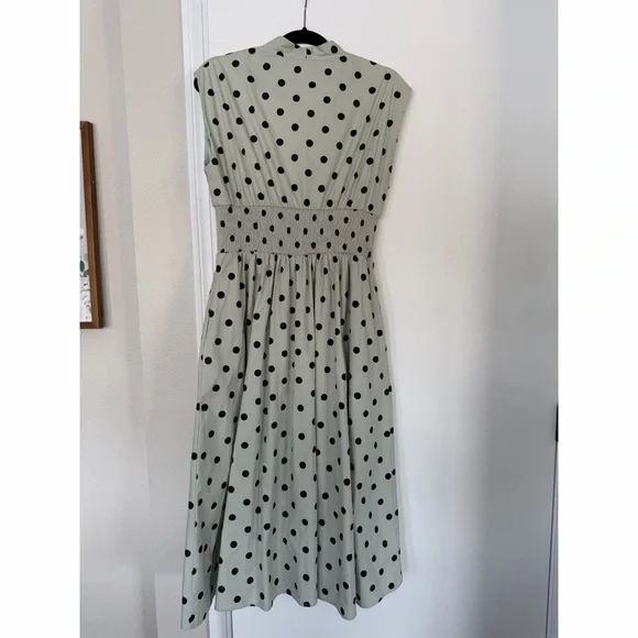 She + Sky Polka Dot Midi Dress in Light Green and Black - Picture 2 of 5